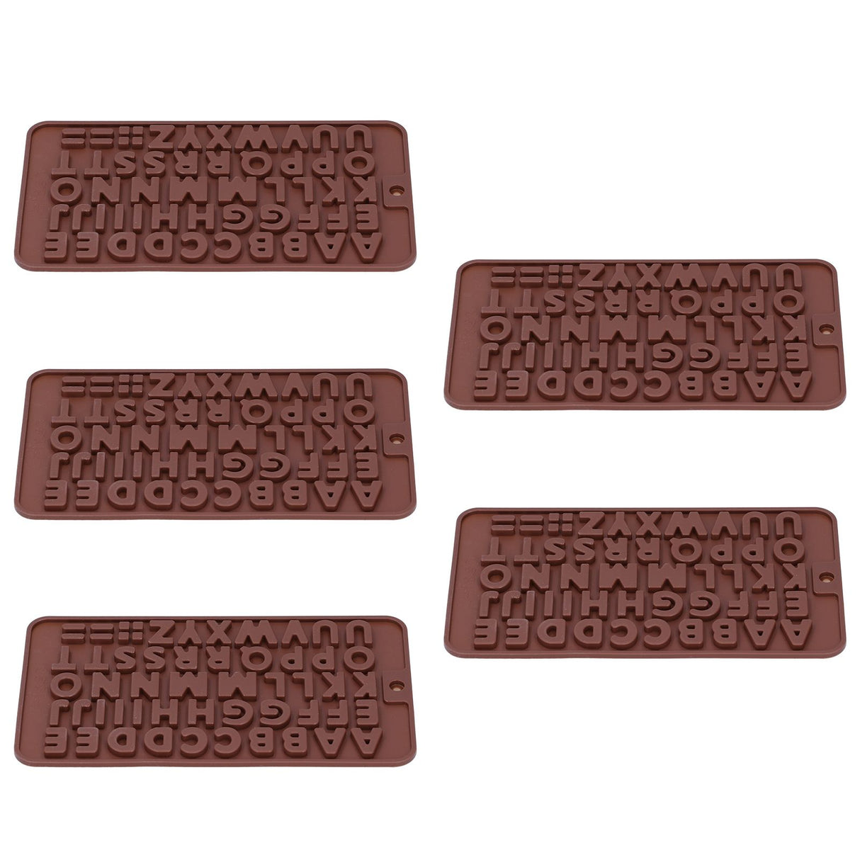 5Pcs Cute Shape Baking Mold Silicone Chocolate Pudding Cake Mold for Kitchen HomeLetter