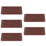 5Pcs Cute Shape Baking Mold Silicone Chocolate Pudding Cake Mold for Kitchen HomeLetter