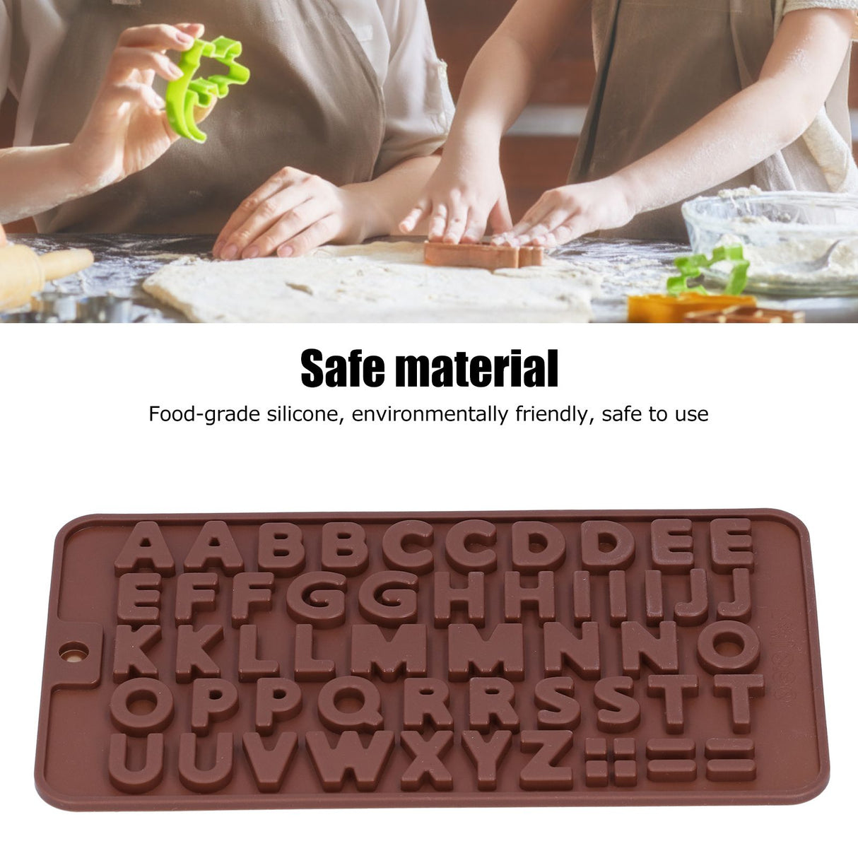 5Pcs Cute Shape Baking Mold Silicone Chocolate Pudding Cake Mold for Kitchen HomeLetter