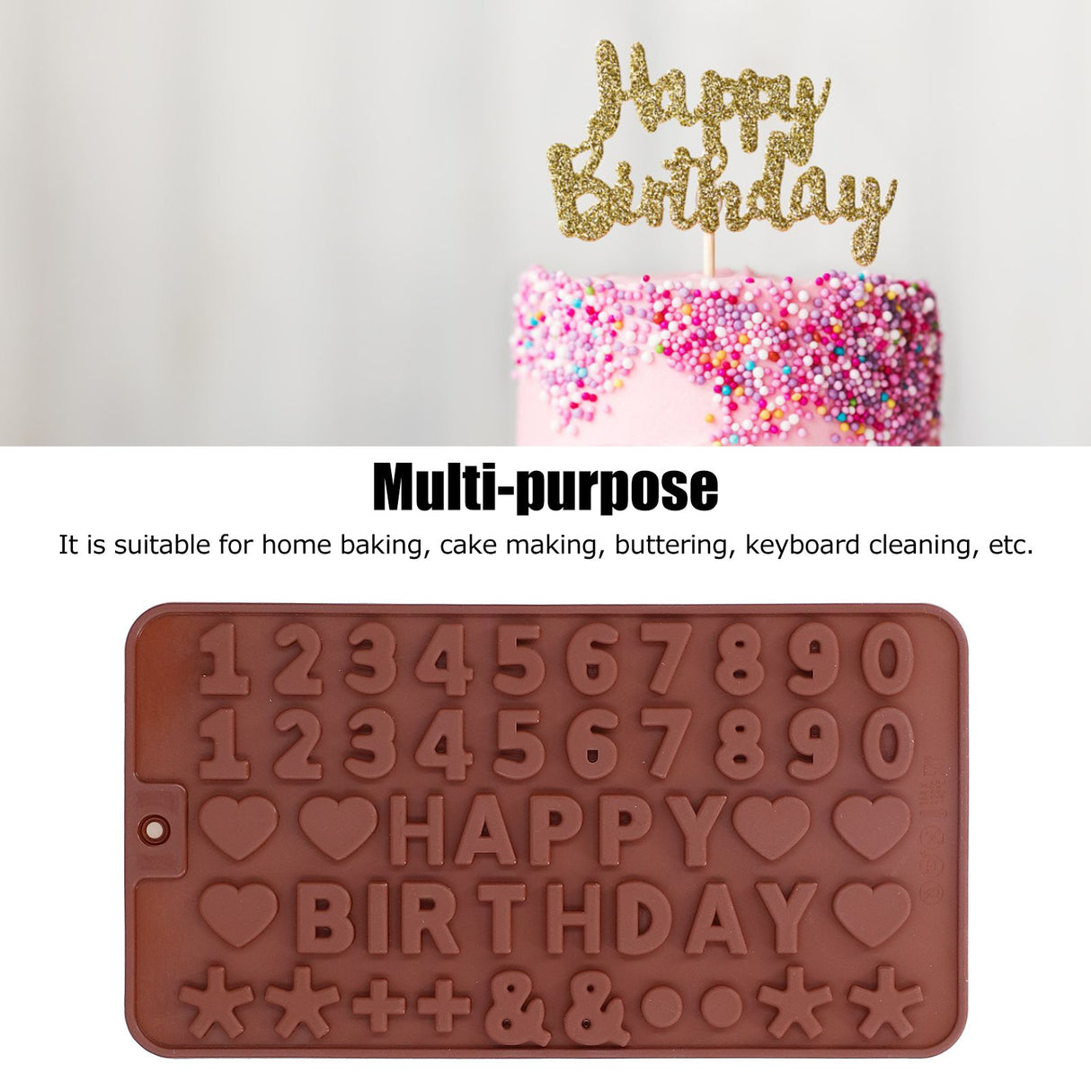 5Pcs Cute Shape Baking Mold Silicone Chocolate Pudding Cake Mold for Kitchen HomeNumber