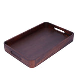 Walnut Rectangular Tray Wooden Dinner Plate Fruit Tray Household Tea Cup Holder for HomeSmall - 45-Degree Angle