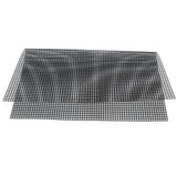 Food Grade NonStick Grid Sheet Multifunctional Barbecue Grid Mat for Barbecue Outdoor(Black 33x40cm )
