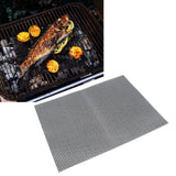 Food Grade NonStick Grid Sheet Multifunctional Barbecue Grid Mat for Barbecue Outdoor(Black 33x40cm )
