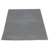 Food Grade NonStick Grid Sheet Multifunctional Barbecue Grid Mat for Barbecue Outdoor(Black 36x42cm ) - Front View