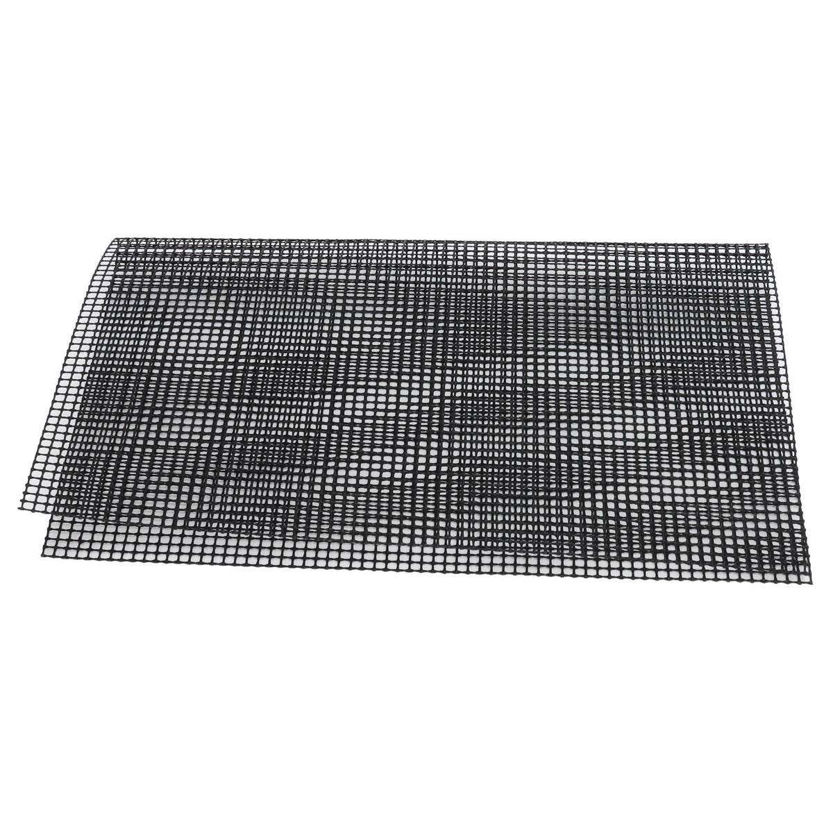 Food Grade NonStick Grid Sheet Multifunctional Barbecue Grid Mat for Barbecue Outdoor(Black 36x42cm )
