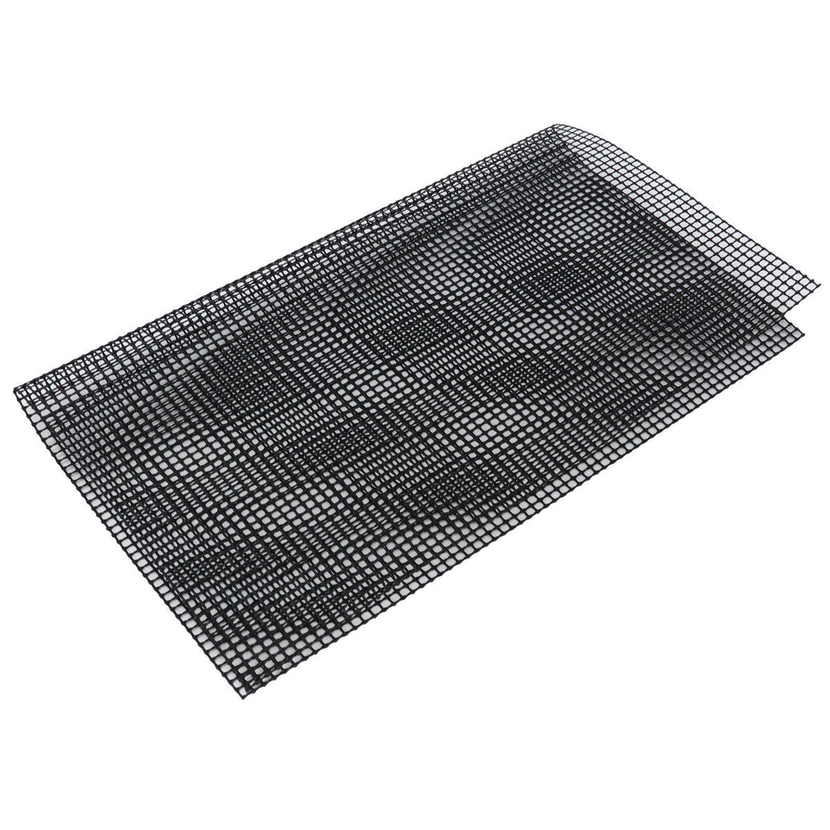 Food Grade NonStick Grid Sheet Multifunctional Barbecue Grid Mat for Barbecue Outdoor(Black 36x42cm )