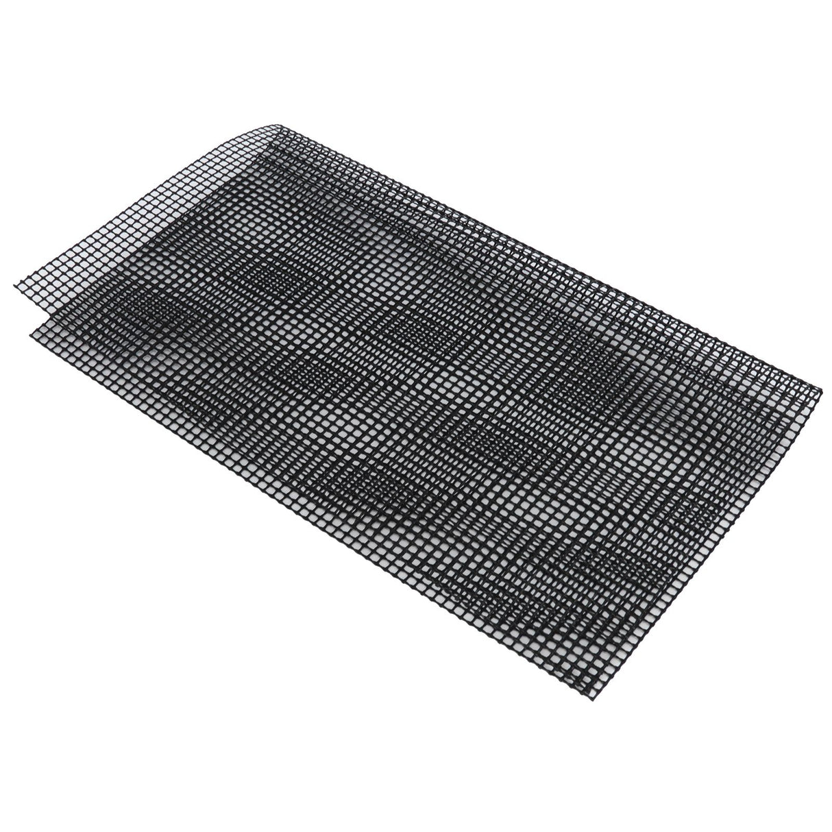 Food Grade NonStick Grid Sheet Multifunctional Barbecue Grid Mat for Barbecue Outdoor(Black 36x42cm )
