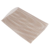 Food Grade NonStick Grid Sheet Multifunctional Barbecue Grid Mat for Barbecue Outdoor(Brown 30x40cm ) - Close-Up Angle
