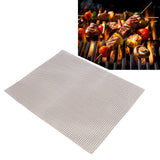 Food Grade NonStick Grid Sheet Multifunctional Barbecue Grid Mat for Barbecue Outdoor(Brown 30x40cm )