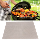 Food Grade NonStick Grid Sheet Multifunctional Barbecue Grid Mat for Barbecue Outdoor(Brown 30x40cm )