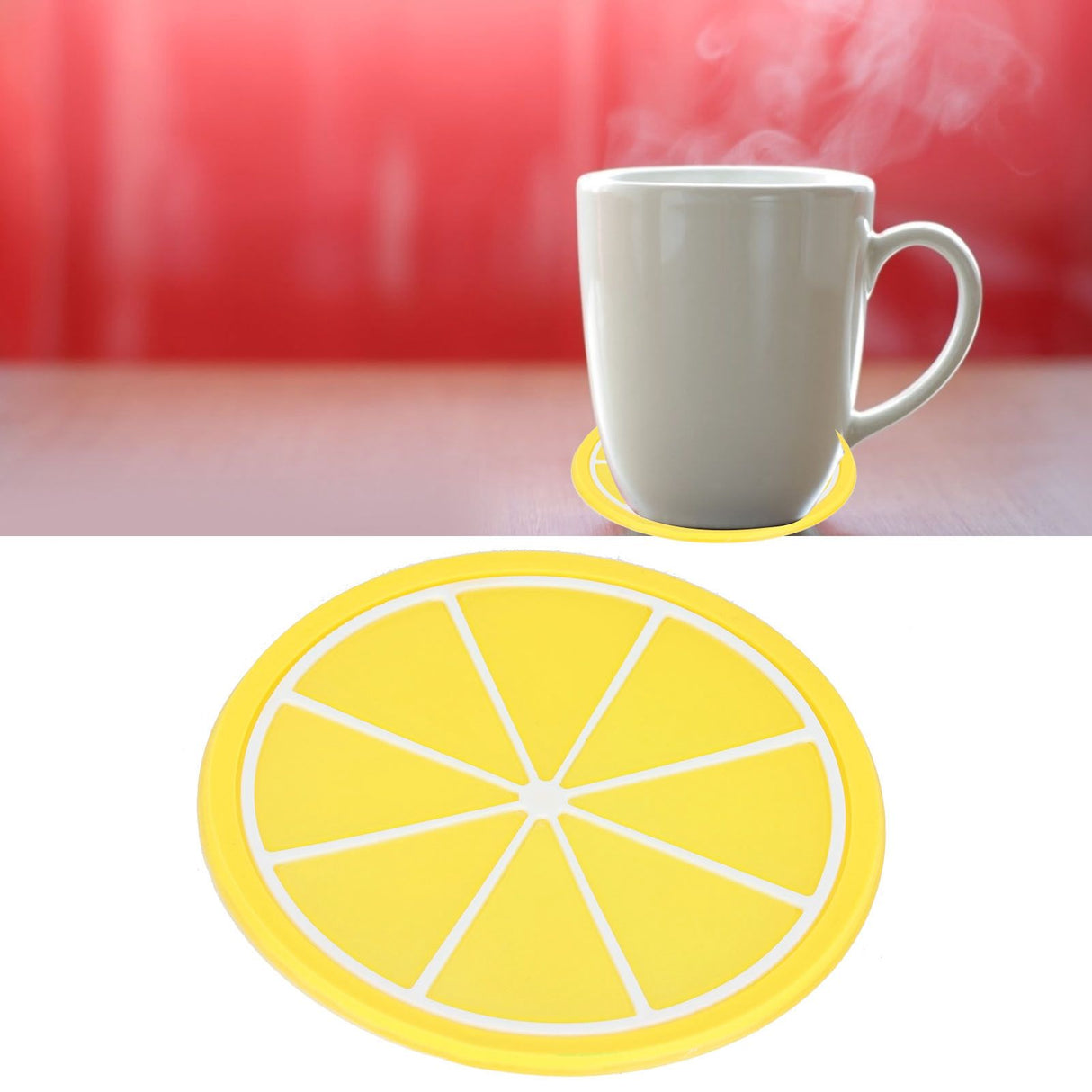 Fruit Shape Coaster Tableware Placemat Silicone Cup Drinks Holder Mat Kitchen AccessoriesLemon