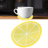 Fruit Shape Coaster Tableware Placemat Silicone Cup Drinks Holder Mat Kitchen AccessoriesLemon - Extra Image