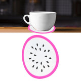 Fruit Shape Coaster Tableware Placemat Silicone Cup Drinks Holder Mat Kitchen AccessoriesDragon Fruit