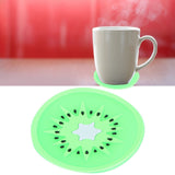 Fruit Shape Coaster Tableware Placemat Silicone Cup Drinks Holder Mat Kitchen AccessoriesKiwi Fruit