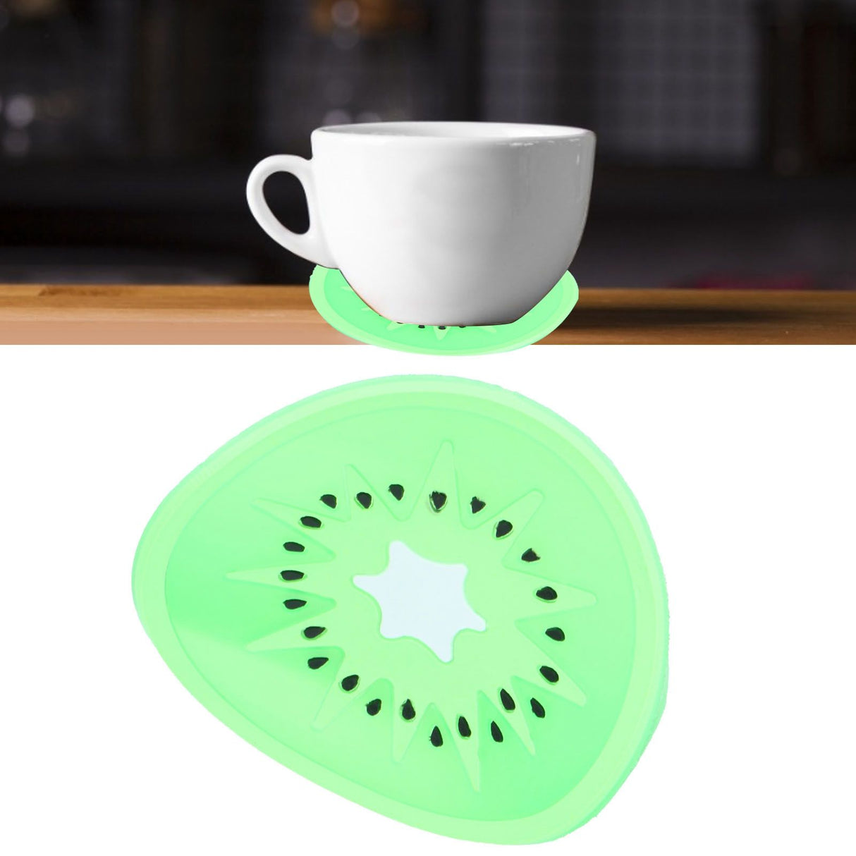Fruit Shape Coaster Tableware Placemat Silicone Cup Drinks Holder Mat Kitchen AccessoriesKiwi Fruit