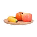 Rubber Wood Dinner Plate Round Tea Serving Tray Fruit Snack Tray Food Storage Plate24cm - Side View