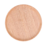 Rubber Wood Dinner Plate Round Tea Serving Tray Fruit Snack Tray Food Storage Plate24cm - 45-Degree Angle