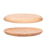 Rubber Wood Dinner Plate Round Tea Serving Tray Fruit Snack Tray Food Storage Plate24cm
