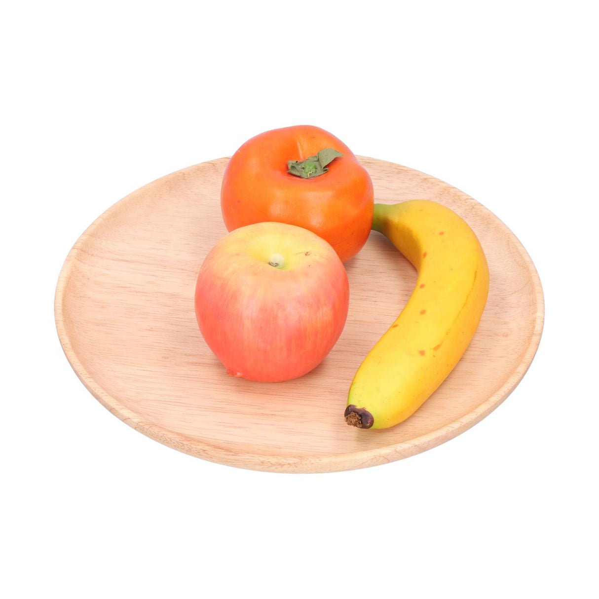 Rubber Wood Dinner Plate Round Tea Serving Tray Fruit Snack Tray Food Storage Plate27cm