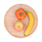 Rubber Wood Dinner Plate Round Tea Serving Tray Fruit Snack Tray Food Storage Plate27cm - Side View