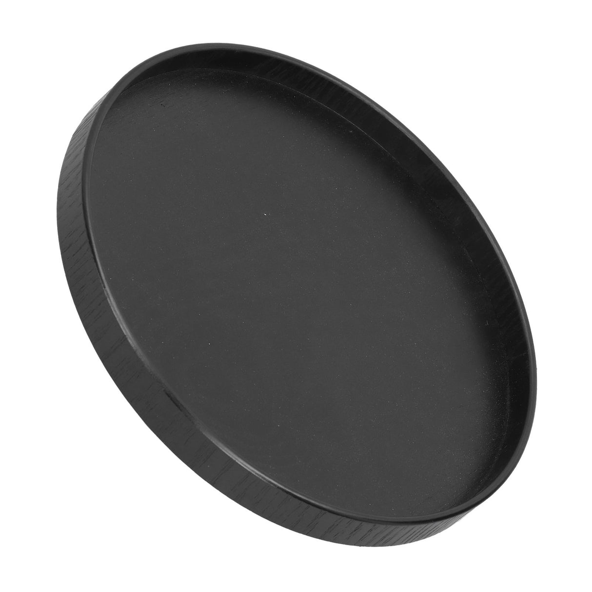 Round Wooden Food Fruit Serving Tray Service Plate for Home Kitchen Hotel Use Black24cm
