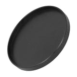 Round Wooden Food Fruit Serving Tray Service Plate for Home Kitchen Hotel Use Black24cm - Rear View