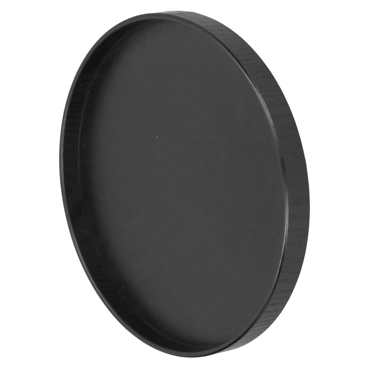 Round Wooden Food Fruit Serving Tray Service Plate for Home Kitchen Hotel Use Black24cm