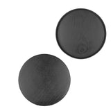 Round Wooden Food Fruit Serving Tray Service Plate for Home Kitchen Hotel Use Black24cm