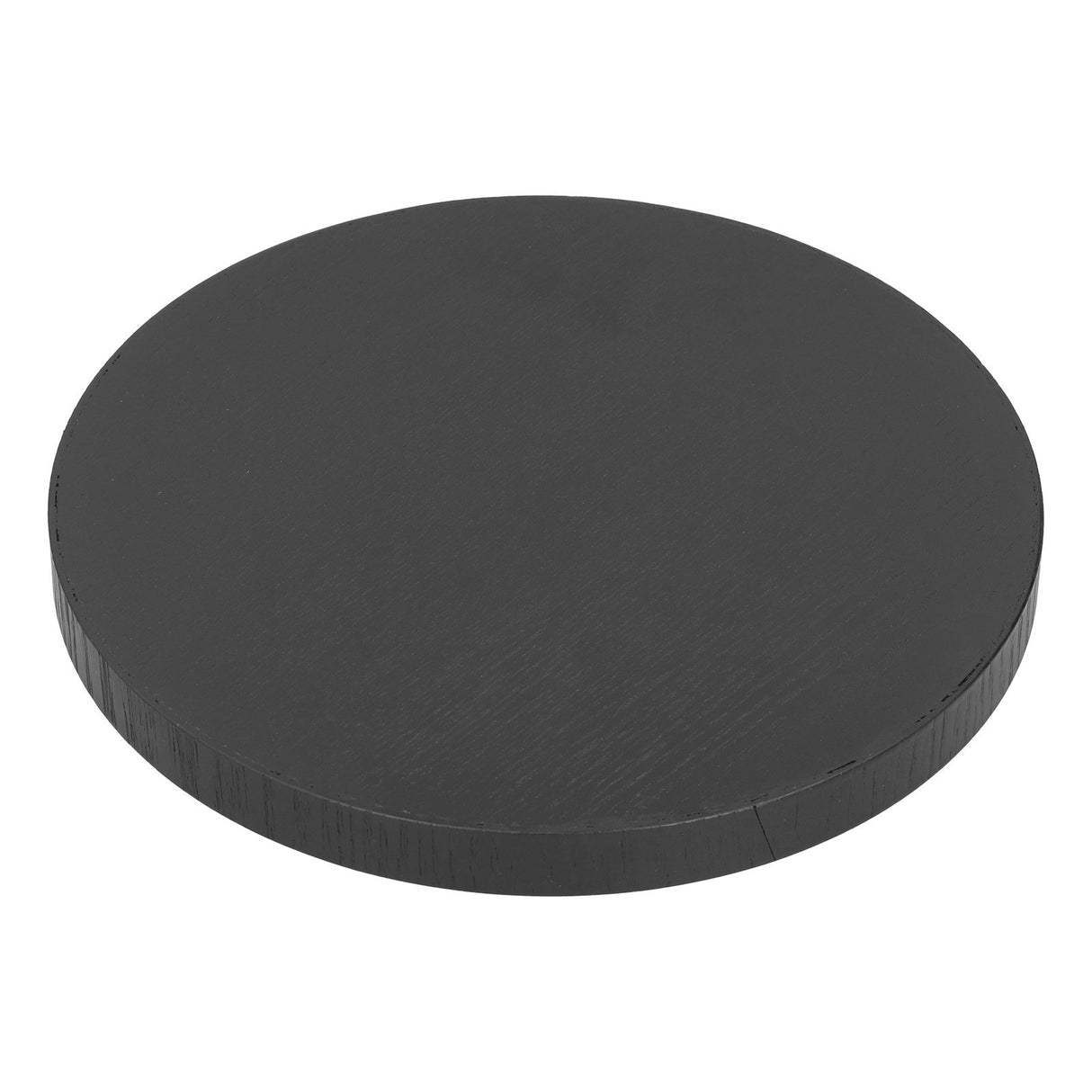 Round Wooden Food Fruit Serving Tray Service Plate for Home Kitchen Hotel Use Black24cm