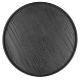 Round Wooden Food Fruit Serving Tray Service Plate for Home Kitchen Hotel Use Black27cm