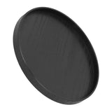 Round Wooden Food Fruit Serving Tray Service Plate for Home Kitchen Hotel Use Black27cm - 45-Degree Angle