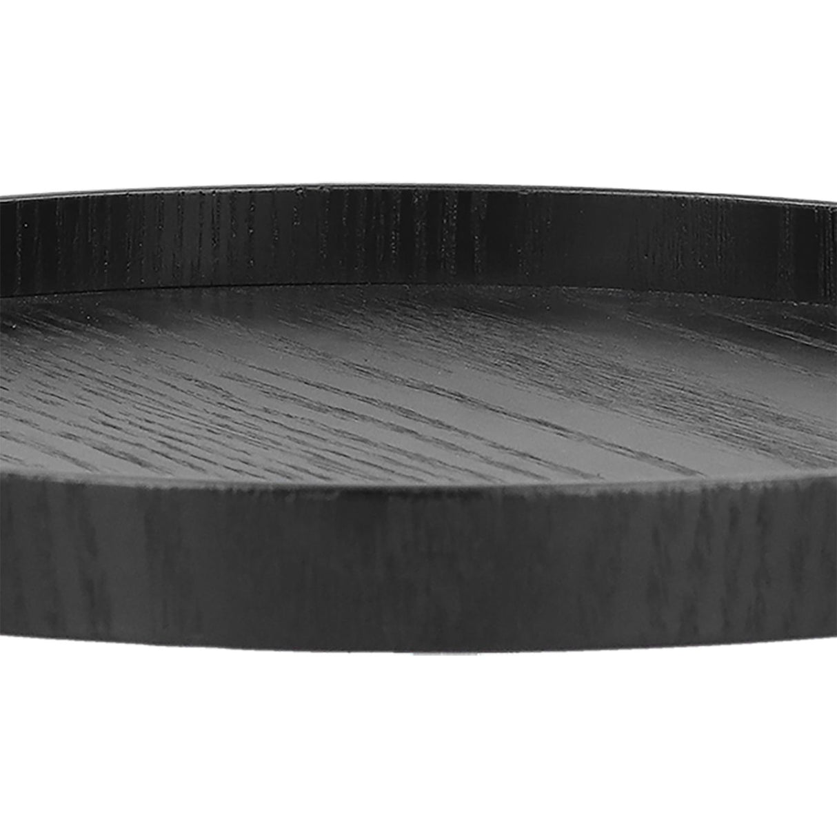 Round Wooden Food Fruit Serving Tray Service Plate for Home Kitchen Hotel Use Black27cm