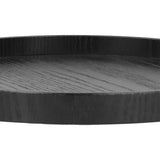 Round Wooden Food Fruit Serving Tray Service Plate for Home Kitchen Hotel Use Black27cm