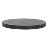Round Wooden Food Fruit Serving Tray Service Plate for Home Kitchen Hotel Use Black27cm