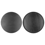 Round Wooden Food Fruit Serving Tray Service Plate for Home Kitchen Hotel Use Black30cm