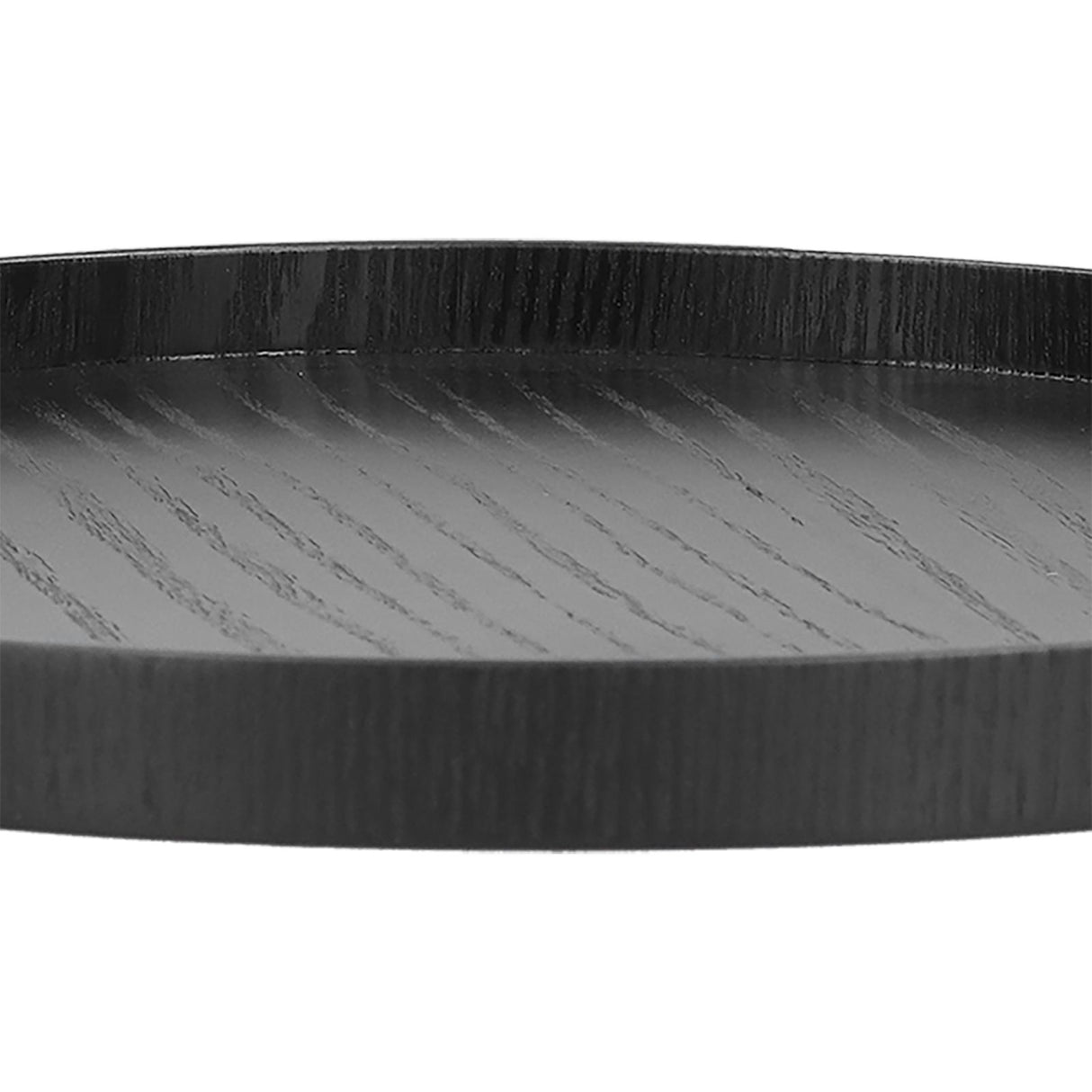 Round Wooden Food Fruit Serving Tray Service Plate for Home Kitchen Hotel Use Black30cm