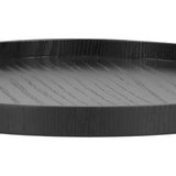 Round Wooden Food Fruit Serving Tray Service Plate for Home Kitchen Hotel Use Black30cm