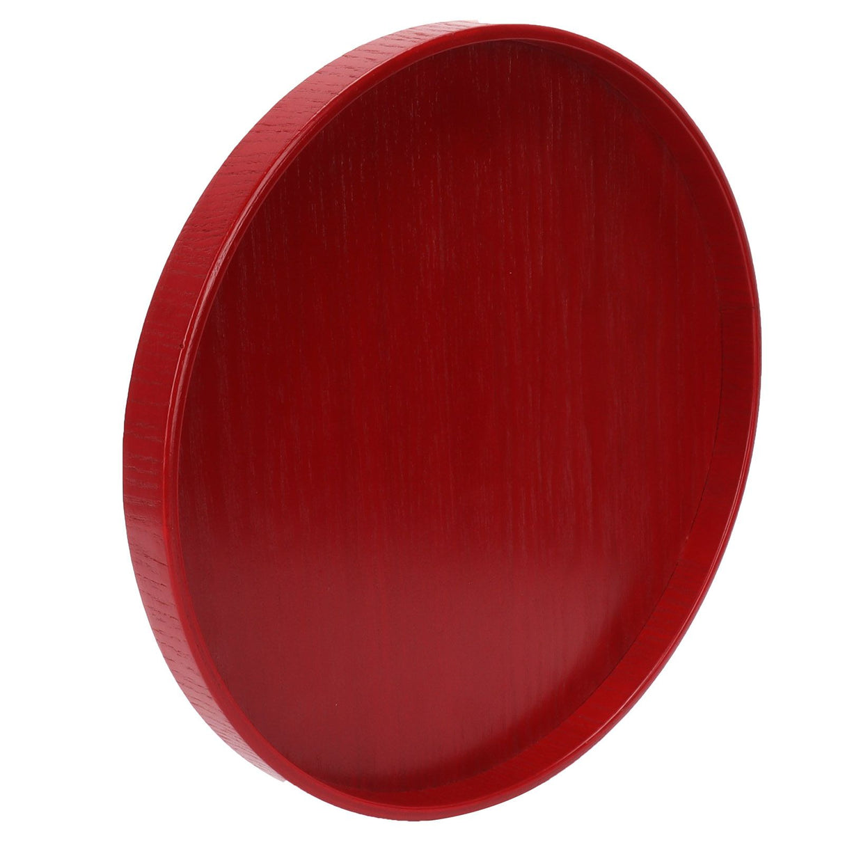 Red Round Wooden Plate Food Grade Fruit Cutlery Tray for Kitchen Home Restaurant24cm