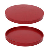 Red Round Wooden Plate Food Grade Fruit Cutlery Tray for Kitchen Home Restaurant24cm