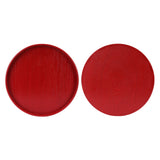 Red Round Wooden Plate Food Grade Fruit Cutlery Tray for Kitchen Home Restaurant24cm