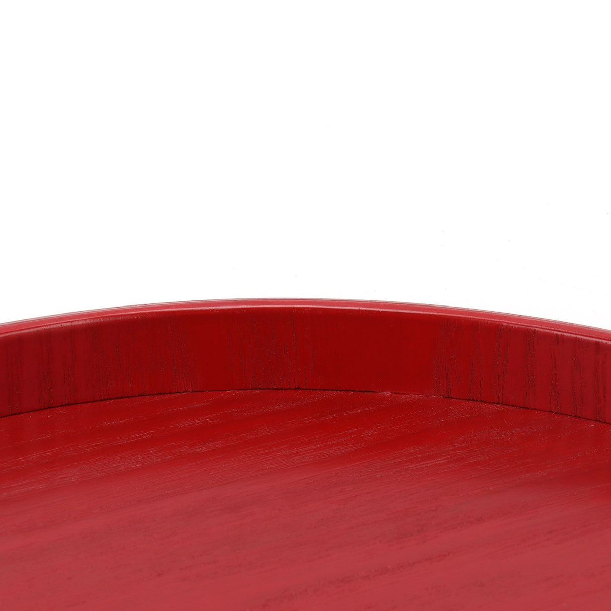 Red Round Wooden Plate Food Grade Fruit Cutlery Tray for Kitchen Home Restaurant24cm
