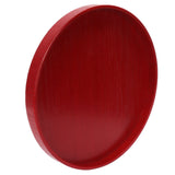 Red Round Wooden Plate Food Grade Fruit Cutlery Tray for Kitchen Home Restaurant27cm - Front View