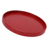 Red Round Wooden Plate Food Grade Fruit Cutlery Tray for Kitchen Home Restaurant27cm - 45-Degree Angle