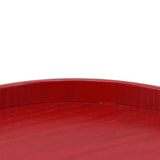 Red Round Wooden Plate Food Grade Fruit Cutlery Tray for Kitchen Home Restaurant27cm - Extra Image