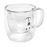250ml Bear Shaped Glass Cup Double Wall Water Tea Coffee Milk Mug with Handle for HomeTransparent