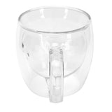 250ml Bear Shaped Glass Cup Double Wall Water Tea Coffee Milk Mug with Handle for HomeTransparent - Close-Up Angle