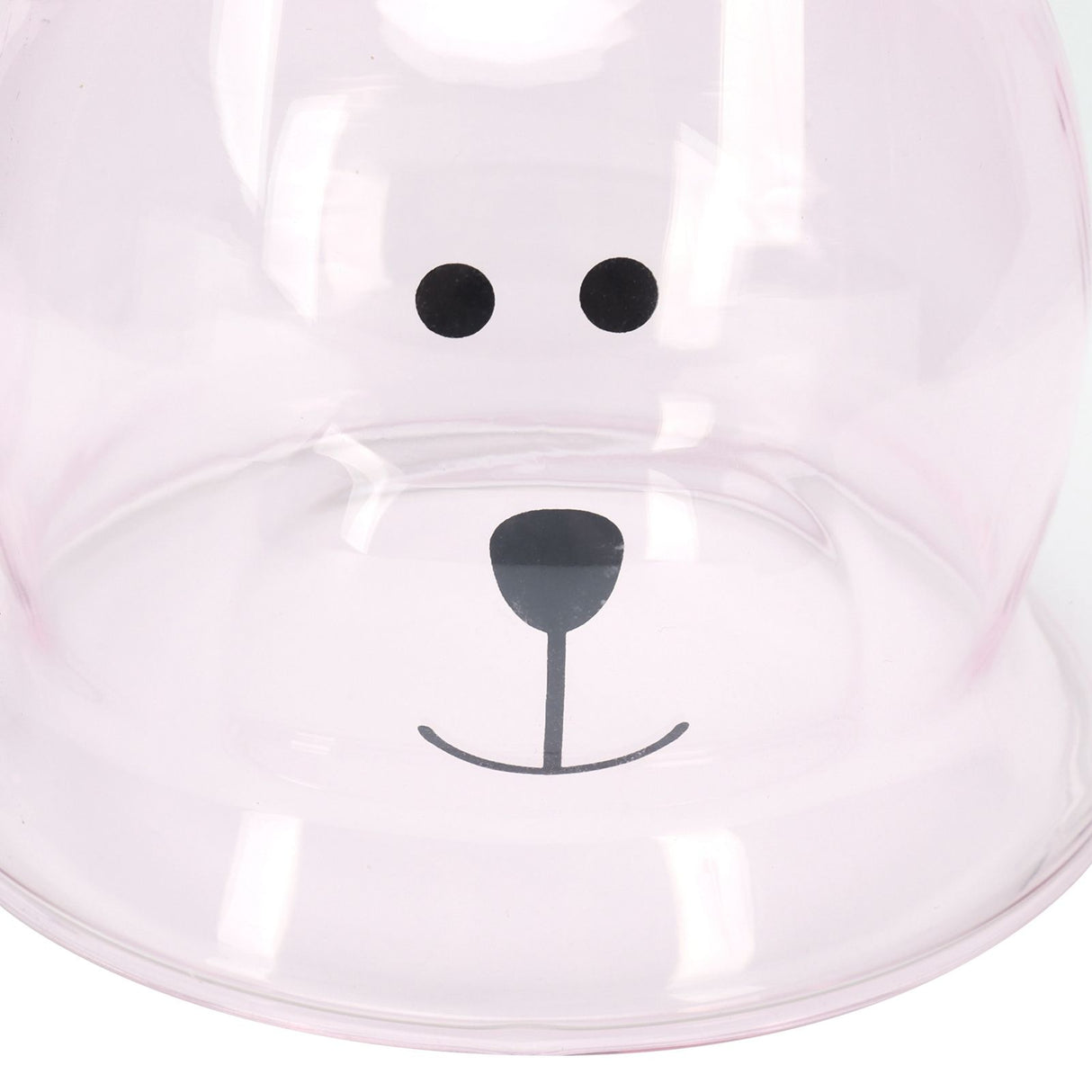 250ml Bear Shaped Glass Cup Double Wall Water Tea Coffee Milk Mug with Handle for HomePink