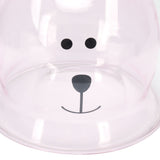 250ml Bear Shaped Glass Cup Double Wall Water Tea Coffee Milk Mug with Handle for HomePink