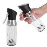 Oil Sprayer Transparent PressType Seasoning Bottle Vinegar Dispenser Kitchen Tools - Low Angle