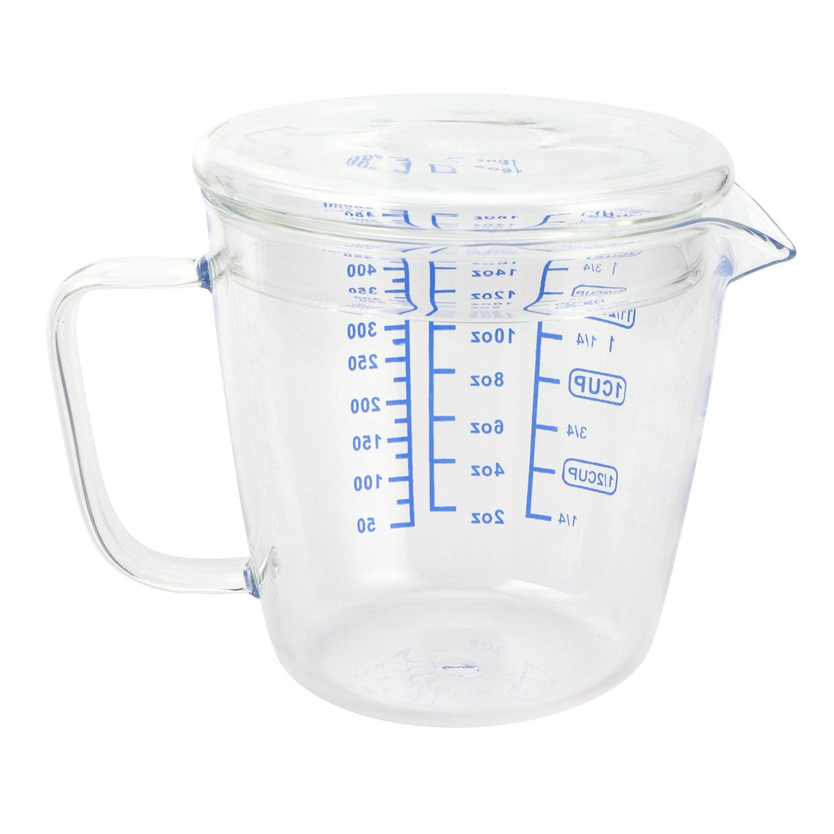 Heat Resisting Glass Measuring Cup Milk Scale Measuring Jug with Lid Kitchen Utensil(500ml )